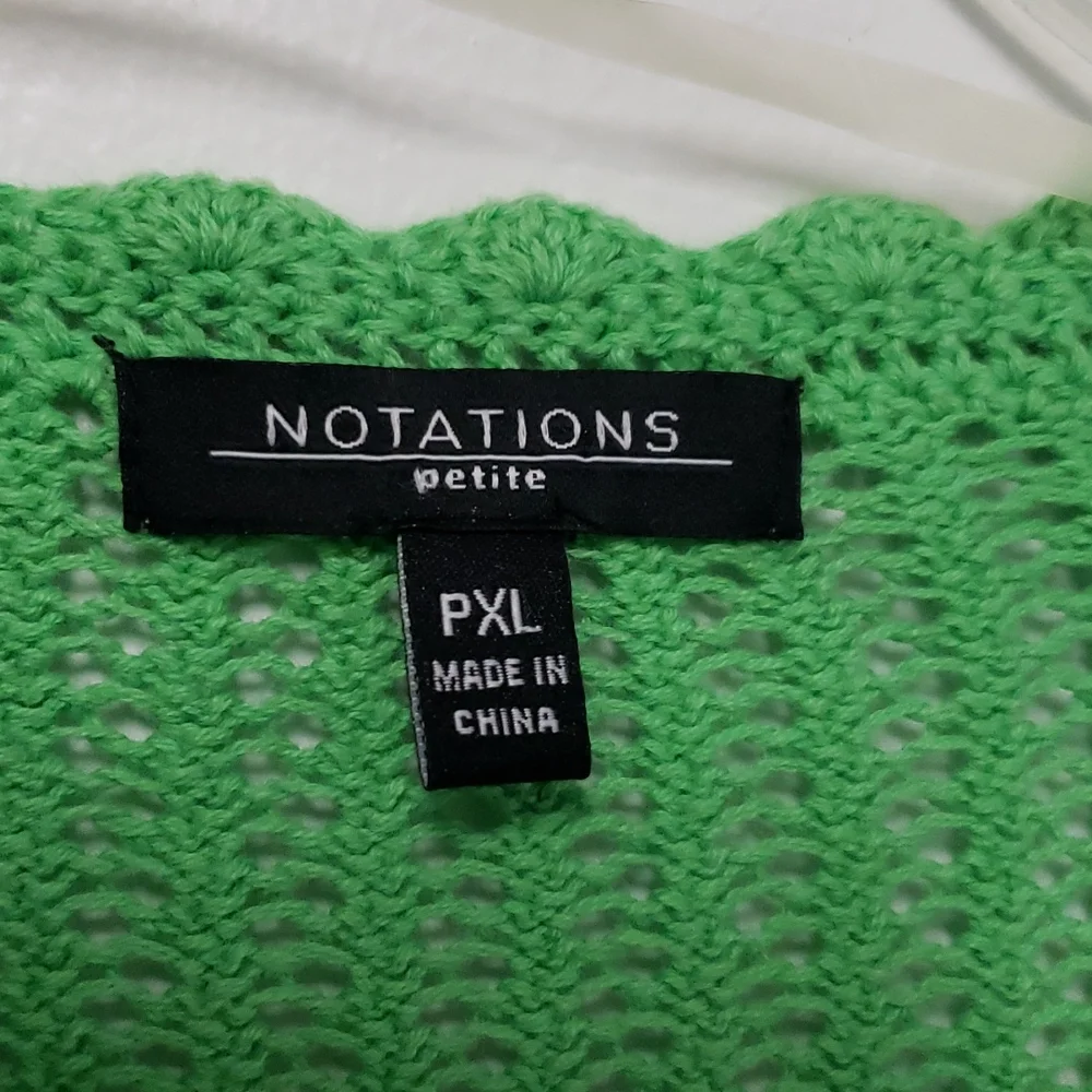 Vintage Open-knit Pointelle Green Cardigan Sweater‎ Size Small-Medium
